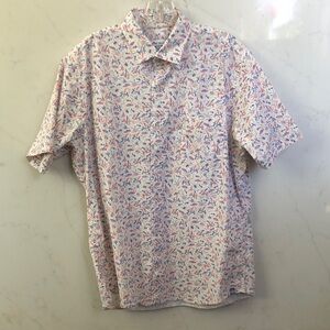 Peter Millar White and Blue Floral Shirt